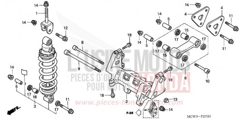 COUSSIN ARRIERE (VFR800) VFR8003 de 2003